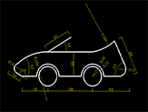 CAD制图软件绘制侧面汽车图形 