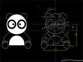 使用CAD绘制可爱熊猫图案